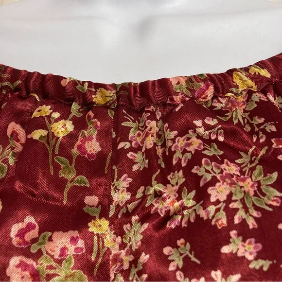 Vintage April Cornell Satiny Floral Skirt - Picture 4 of 14